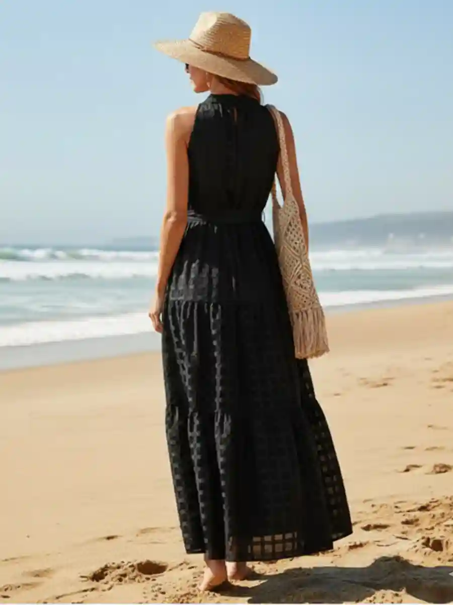 Black Boho Maxi Dress - Image 3