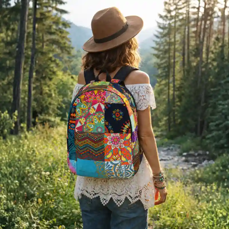 Bohemian Patchwork Backpack - Image 3