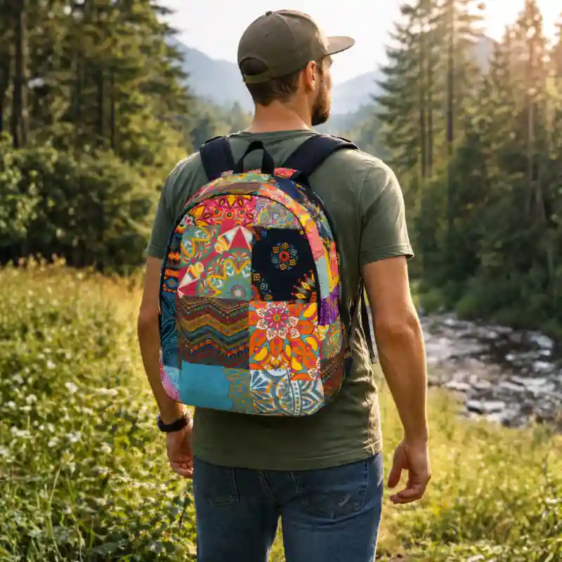 Bohemian Patchwork Backpack - Image 4