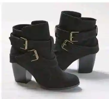 Boho Buckle Strap Heeled High Boots - Image 3