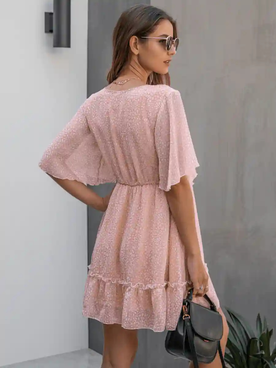 Boho Chic Powder Pink Dress - Image 3