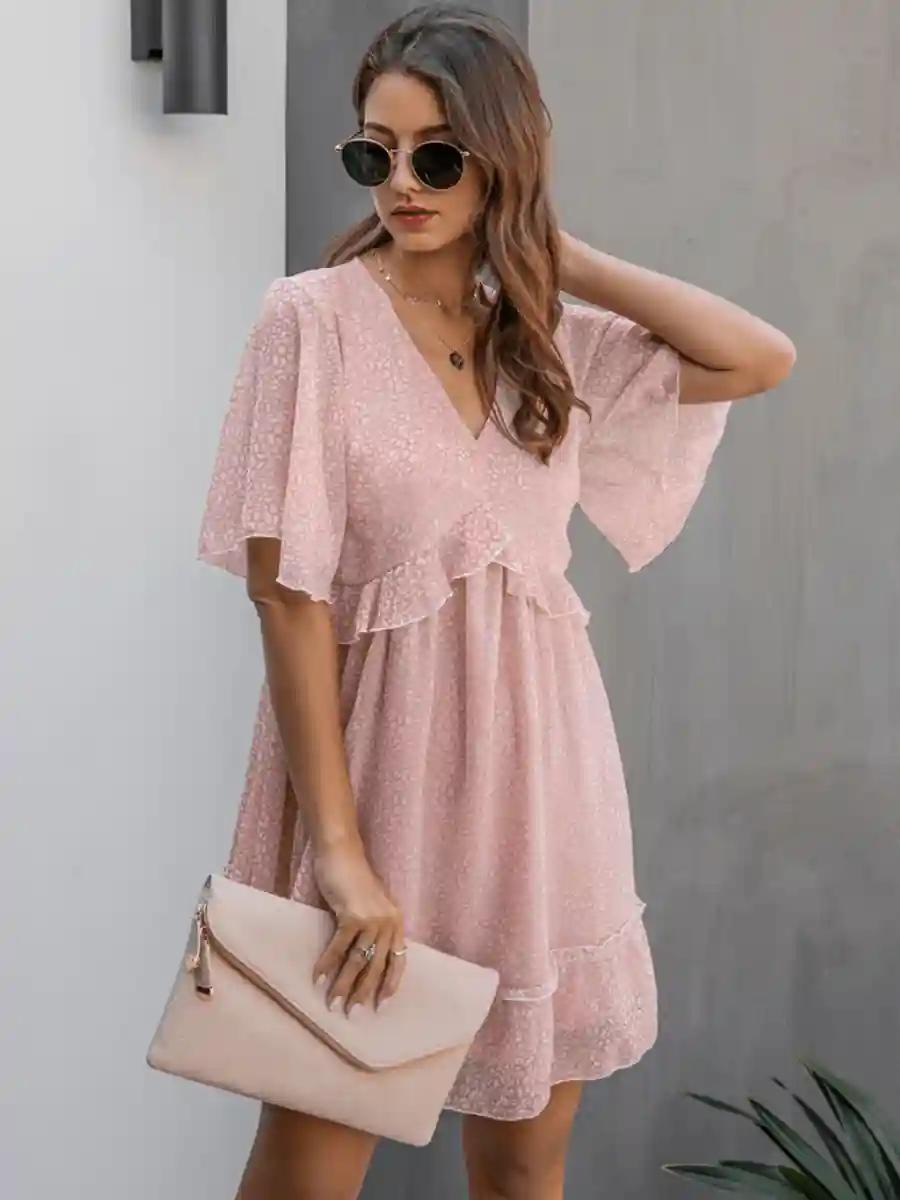 Boho Chic Powder Pink Dress - Image 6