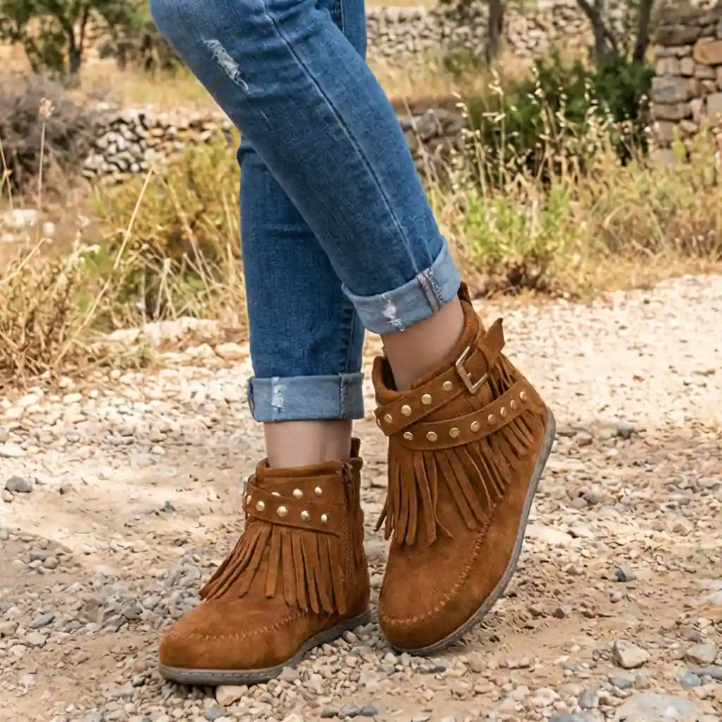 Boho Fringes Stud Boots - Image 3