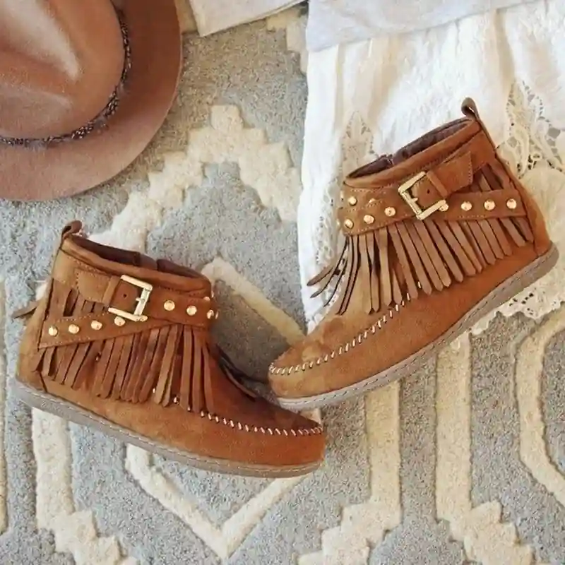 Boho Fringes Stud Boots - Image 4