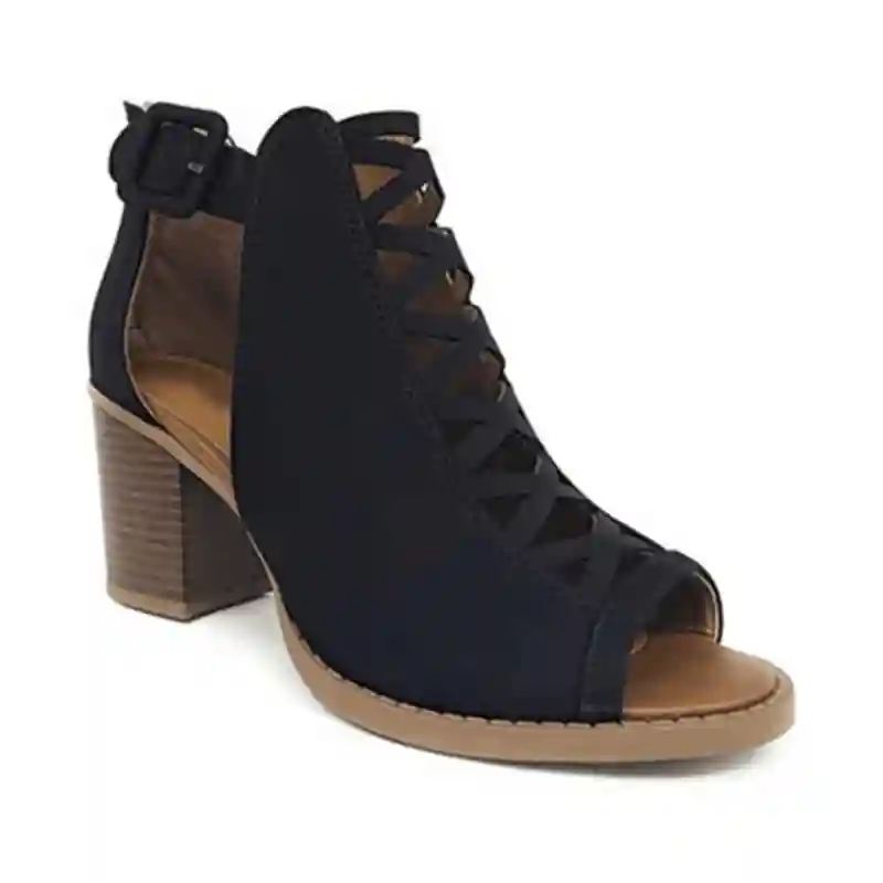 Boho High Heeled Lace-Up Open Boots - Image 4