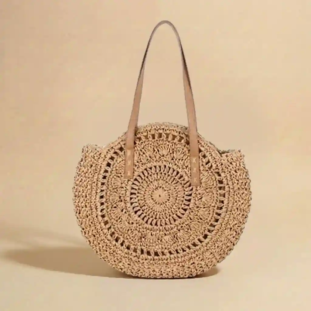 Boho Straw Tote Bag - Image 3