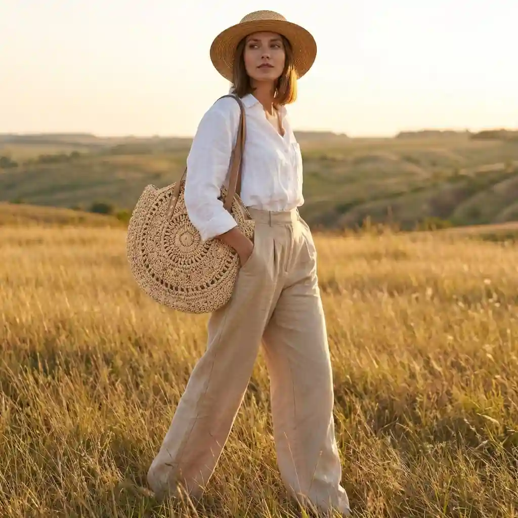 Boho Straw Tote Bag - Image 4