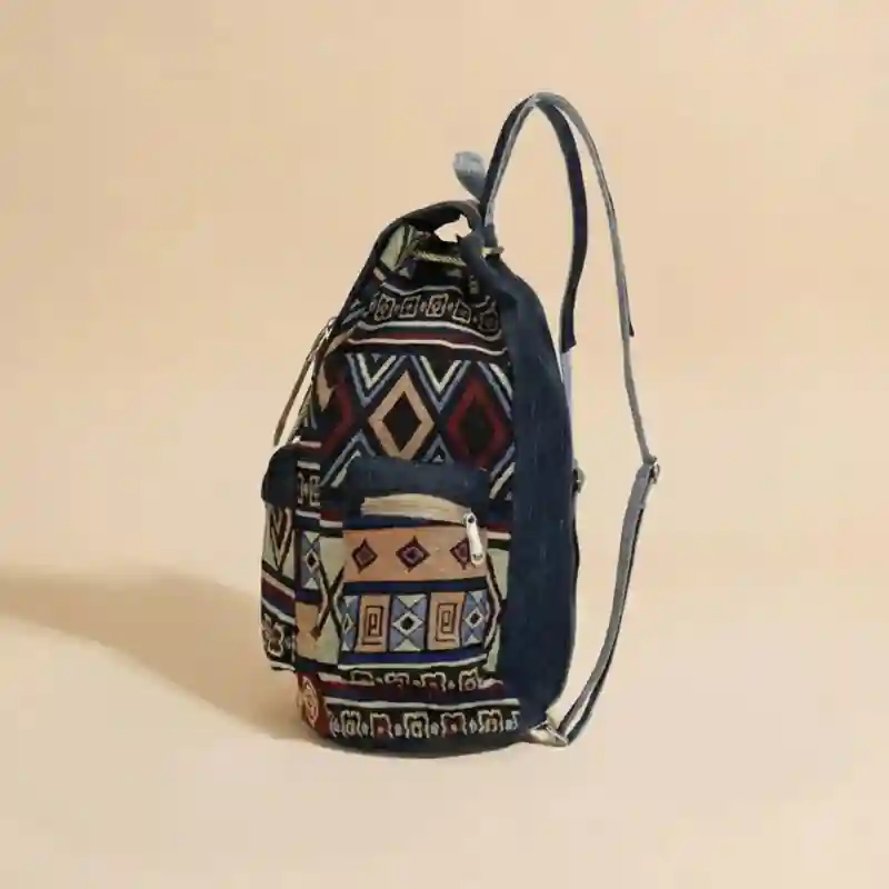 Boho Tribal Canvas Backpack - Image 4