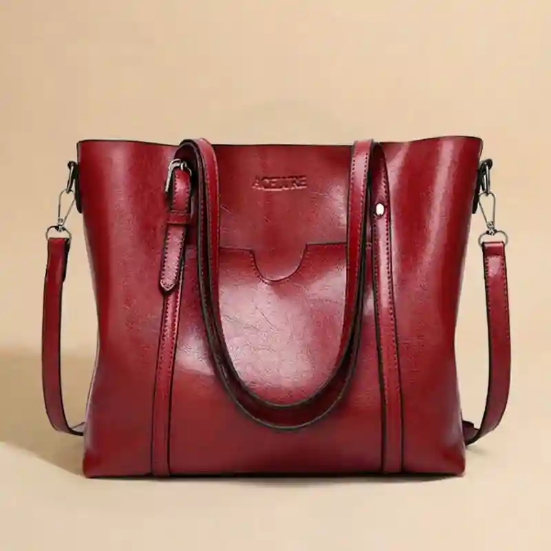 Boho Vintage Leather Tote Bag - Image 3