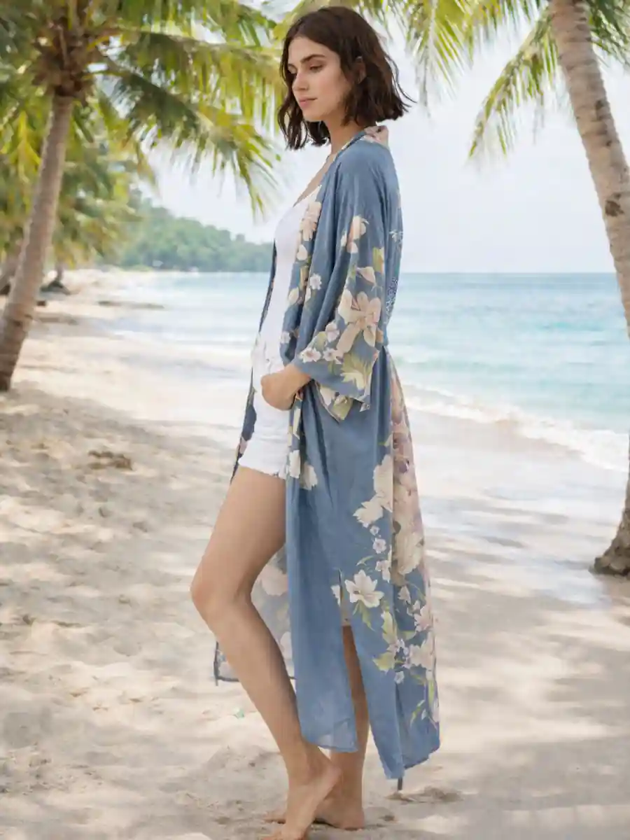 Floral Maxi Kimono - Image 3