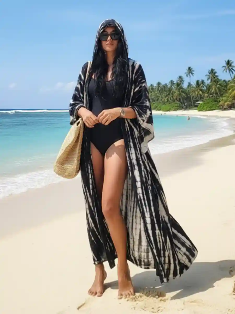 Hooded Beach Kimono - Image 3