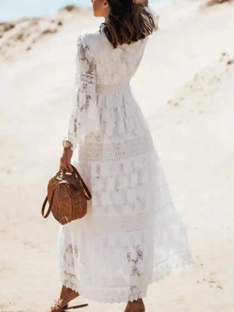 Lace Beach Maxi Dress - Image 3