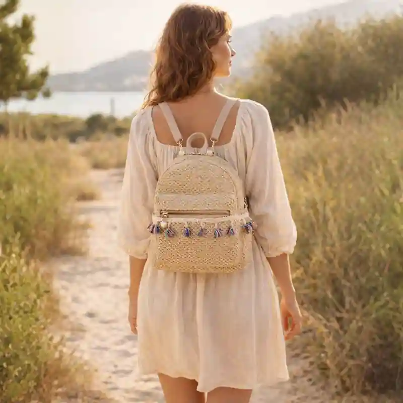 Pompom Boho Backpack - Image 3
