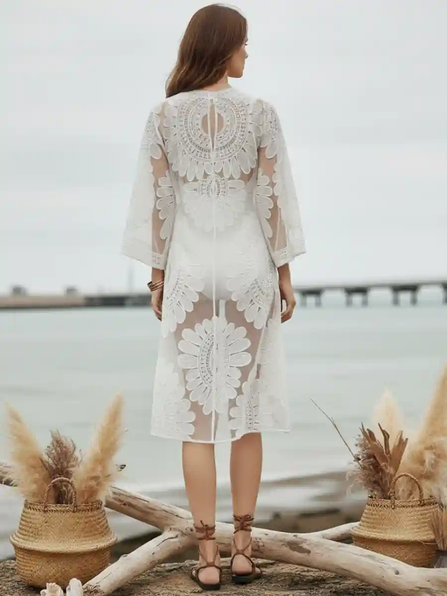 White Lace Kimono - Image 3