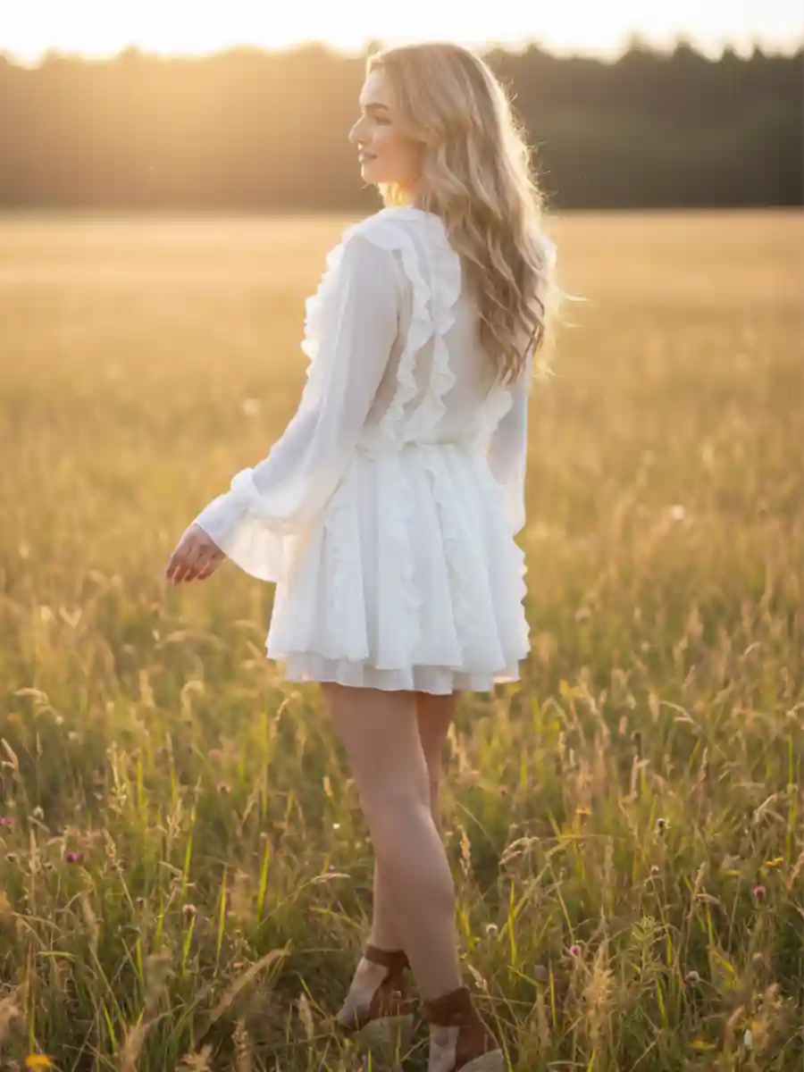 White Romantic Boho Dress - Image 3